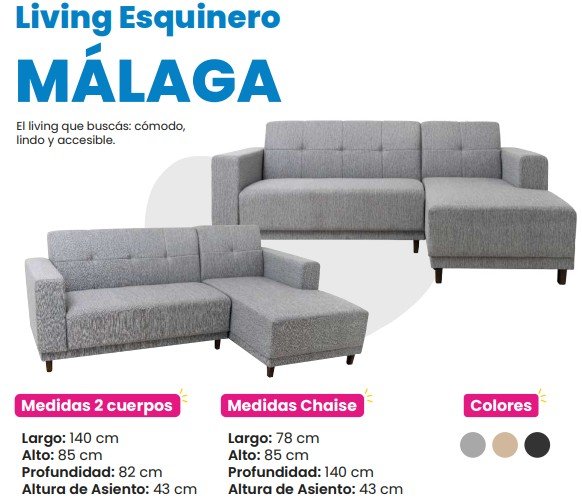 LIVING KOALA ESQUINERO MALAGA COLOR GRIS - Imagen 4