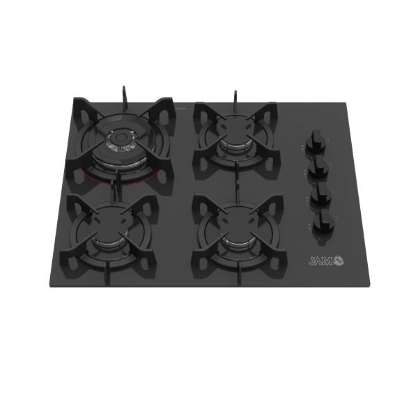 COCINA ANAFE JAM 4H PREMIUM EMPOTRABLE NEGRO C/ PARRILLA HIERRO FUNDIDO - Imagen 2