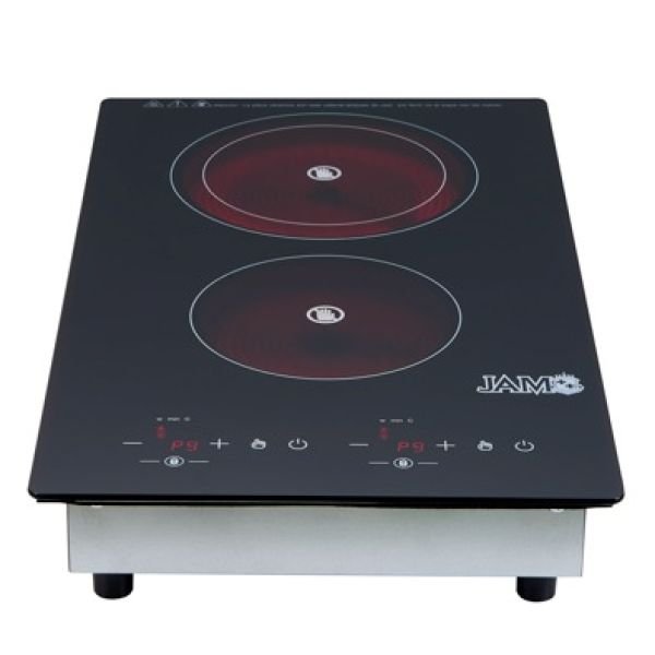 PLACA VITROCERAMICA JAM TACTIL PREMIUM 2 HORNALLAS NEGRO 3400W 400VC - Imagen 3
