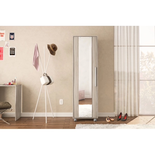 ARMARIO MULTIUSO 1 PUERTA CON ESPEJO COIMBRA 2437 ARTICO POLITORNO