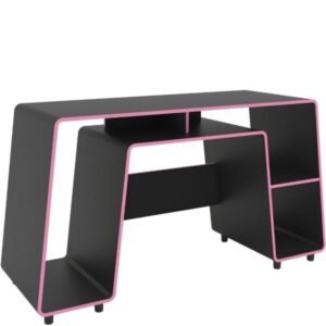MESA GAMER POLITORNO LONDON NEGRO/ROSA 200512