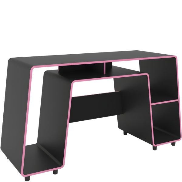 MESA GAMER POLITORNO LONDON NEGRO/ROSA 200512