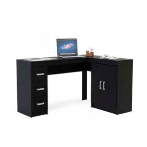 KIT OFICINA POLITORNO ESPANHA 1176 3 CAJONES 2 PUERTAS NEGRO