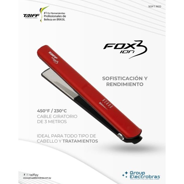PLANCHITA TAIFF FOX ION 3 SOFT RED 150°C / 230°C - Imagen 2