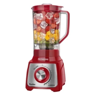 LICUADORA MONDIAL TURBO INOX 3L - 12 VELOCIDADES L-1200W RED