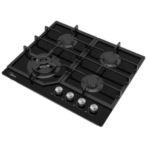 ANAFE MIDEA 4 HORNALLAS DE VIDRIO A GAS NEGRO
