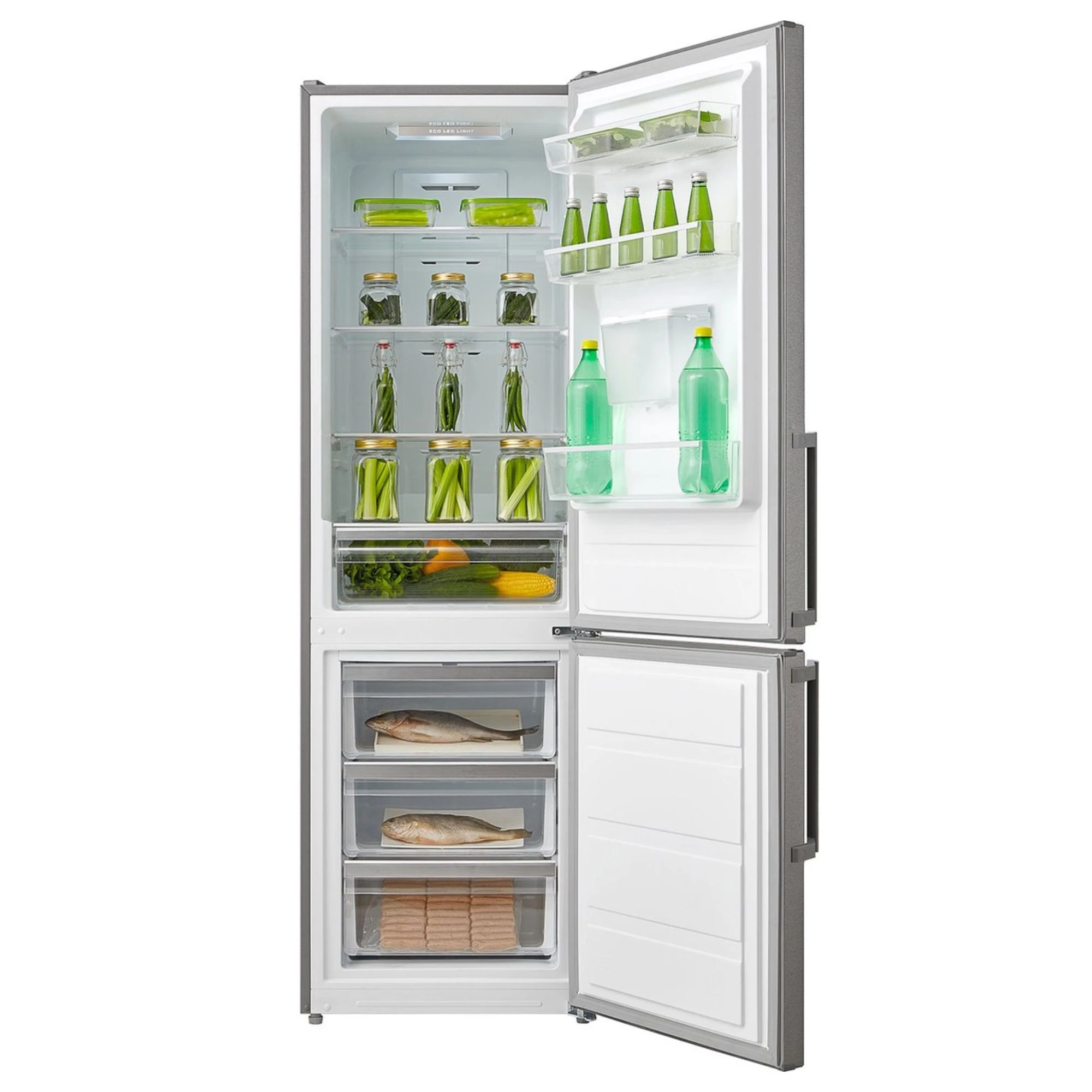 HELADERA MIDEA 400 LITROS FRÍO SECO 2 PUERTAS CON DISPENSER INOX - Imagen 2