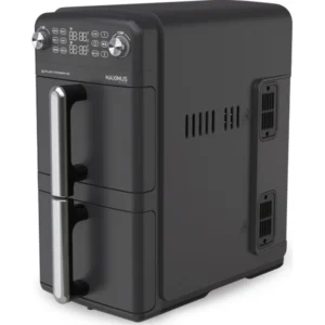 FREIDORA AIR FRYER ELECTROBRAS DOBLE CANASTA MAXIMUS 10L 2400W NEGRO