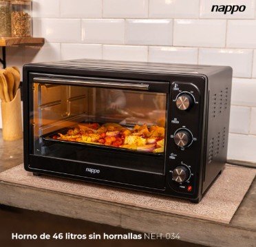 HORNO DE 46 LITROS SIN HORNALLAS NEH-034 NAPPO - Imagen 2