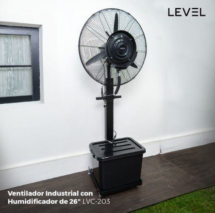 VENTILADOR INDUSTRIAL CON HUMIDIFICADOR DE 26" LEVEL - Imagen 2