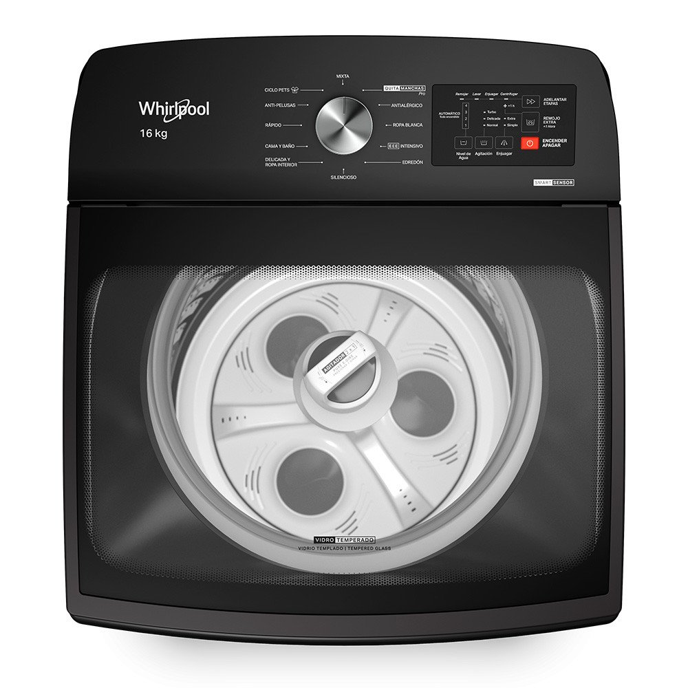 LAVARROPAS WHIRLPOOL WWN16AB 16KG CARGA SUP NEGRO 660RPM - Imagen 3