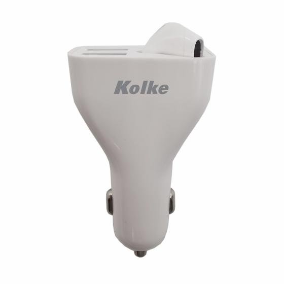 CARGADOR 2 EN 1 AUTO BLANCO KCR-4484