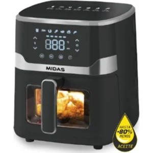 FREIDORA AIR FRYER MIDAS C/ VISOR KAMBA PRO 5.5L 1350W NEGRO