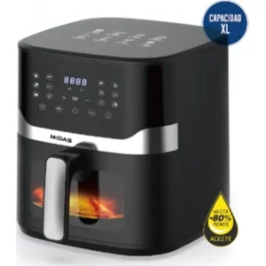 FREIDORA AIR FRYER MIDAS C/ VISOR KARUFRY PRO 8L 1700W NEGRO