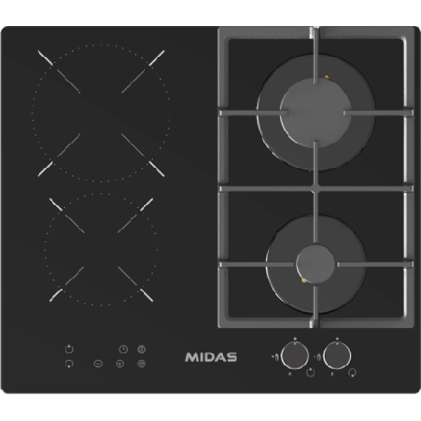 ANAFE COMBINADO MIDAS MD-PCE26M 4 HORNALLAS NEGRO 7000W 220V