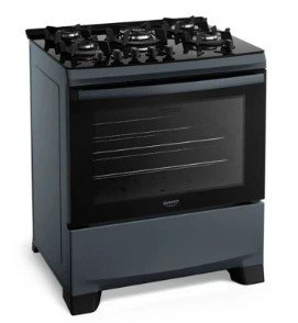 COCINA A GAS DAKO SUPREME GLASS 5 HORNALLAS TITANIO - Imagen 2