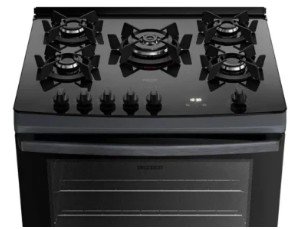 COCINA A GAS DAKO SUPREME GLASS 5 HORNALLAS TITANIO - Imagen 3