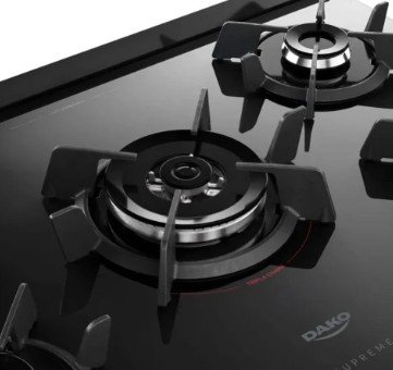 COCINA A GAS DAKO SUPREME GLASS 5 HORNALLAS TITANIO - Imagen 4