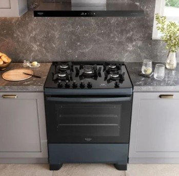 COCINA A GAS DAKO SUPREME GLASS 5 HORNALLAS TITANIO - Imagen 5