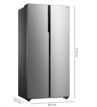 HELADERA MIDEA SIDE BY SIDE 460 INVERTER INOX - Imagen 3