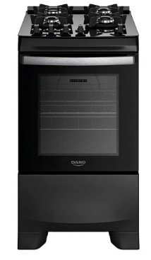 COCINA A GAS DAKO SUPREME GLASS 4 HORNALLAS TITANIO