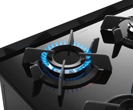 COCINA A GAS DAKO SUPREME GLASS 4 HORNALLAS TITANIO - Imagen 3