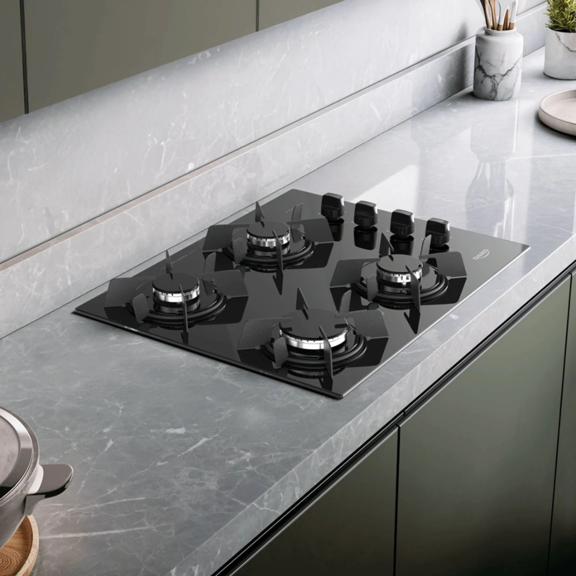 ANAFE DAKO COOKTOP 4 HORNALLAS A GAS VIDRIO TEMPLADO - Imagen 3