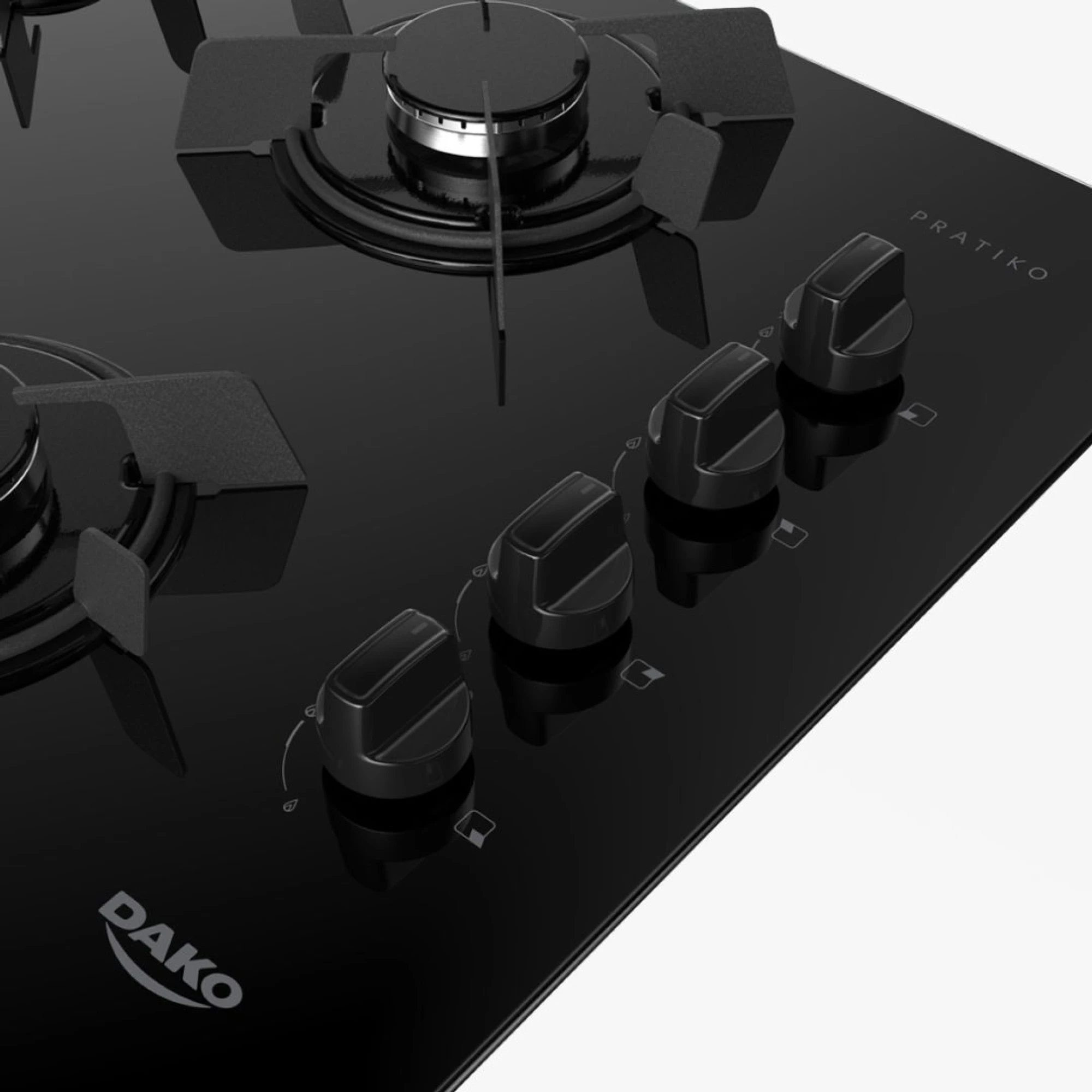 ANAFE DAKO COOKTOP 4 HORNALLAS A GAS VIDRIO TEMPLADO - Imagen 2
