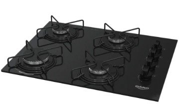 ANAFE DAKO 4 HORNALLAS VIDRIO TEMPLADO NEGRO - Imagen 3