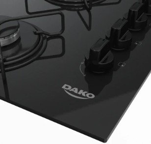 ANAFE DAKO 4 HORNALLAS VIDRIO TEMPLADO NEGRO - Imagen 4