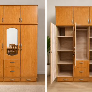 ROPERO DE MADERA NACIONAL 3 PUERTAS CON ESPEJO