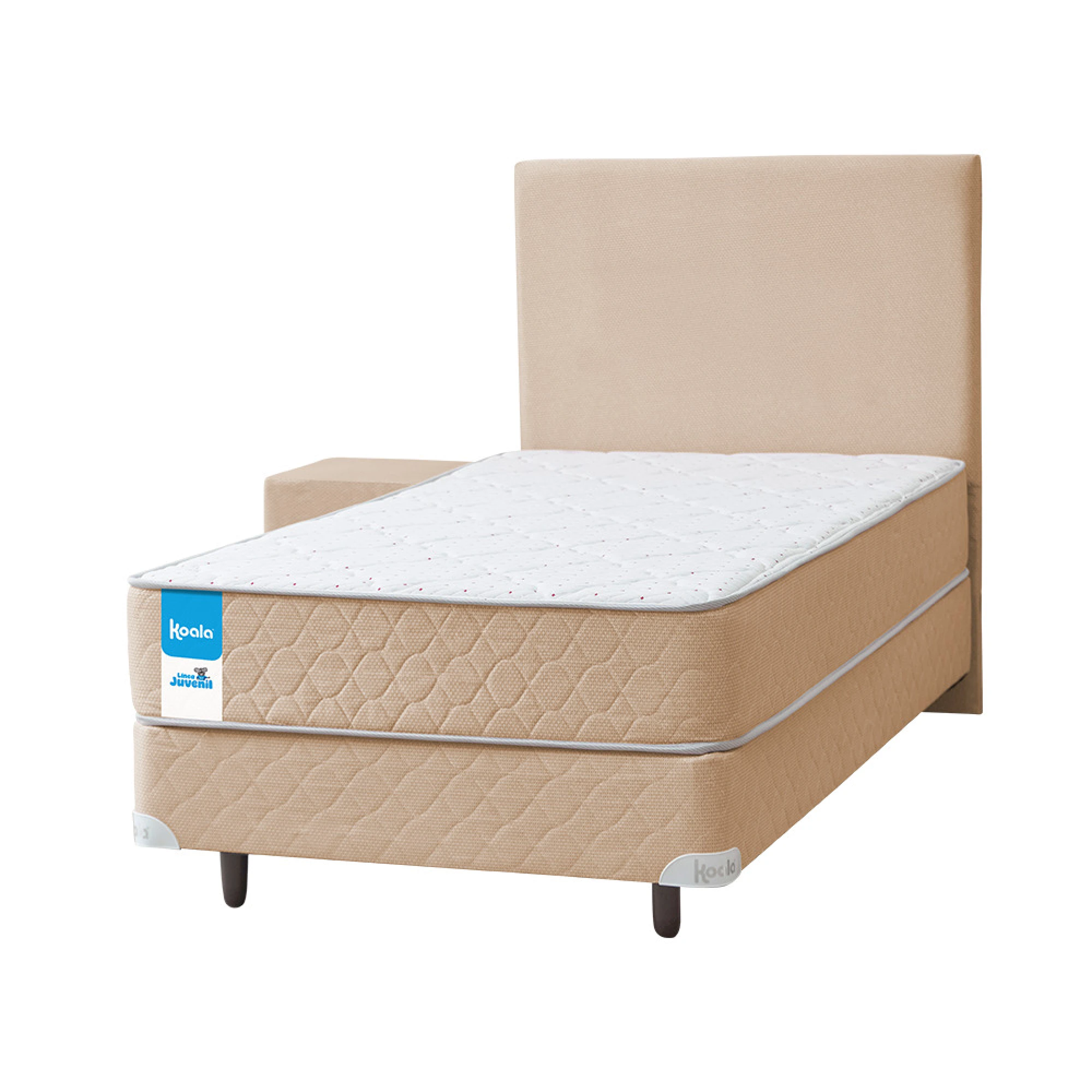 SOMMIER KOALA JUVENIL JUEGO COMPLETO 100x190 CM BEIGE - Imagen 2