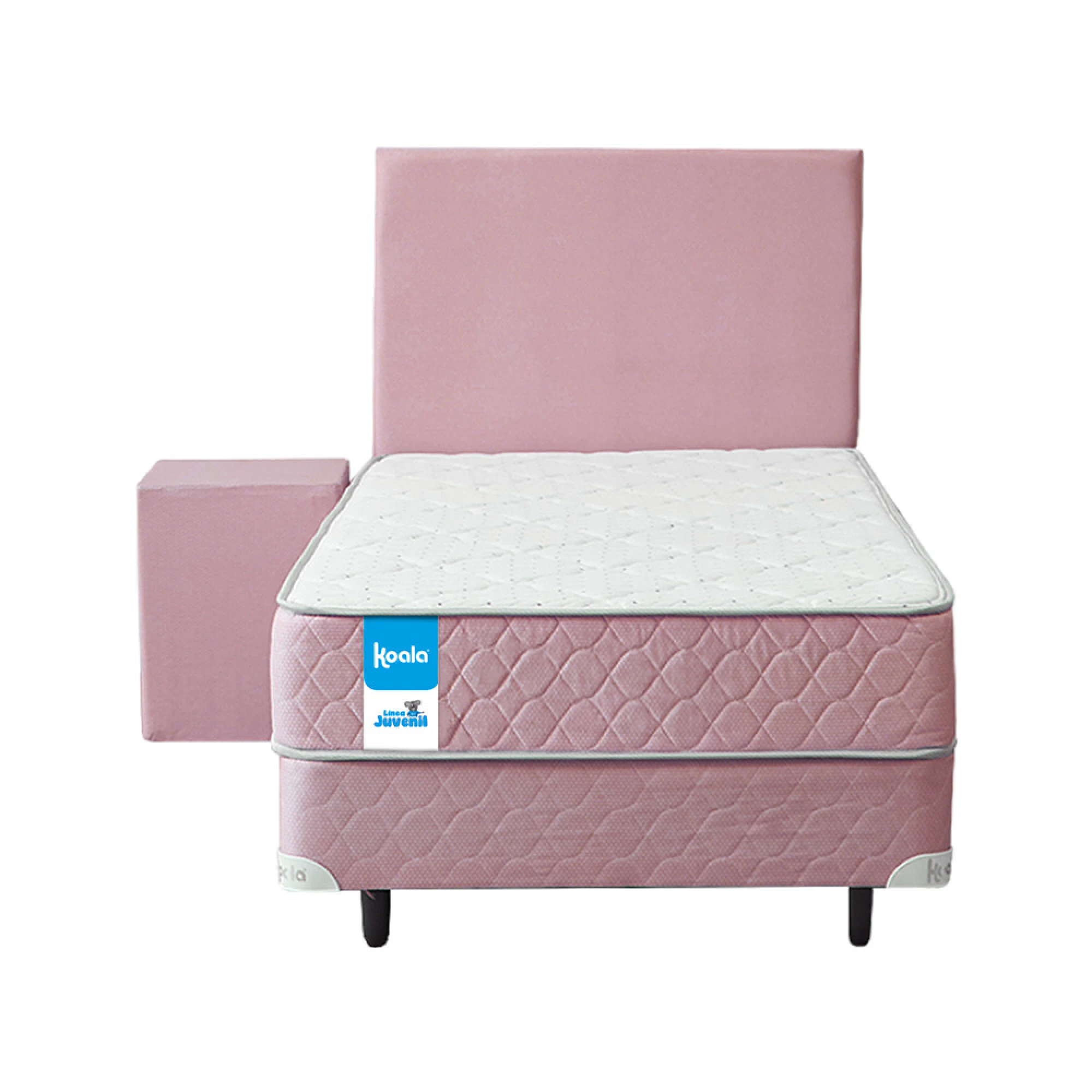 SOMMIER KOALA JUVENIL JUEGO COMPLETO 100x190 CM ROSA