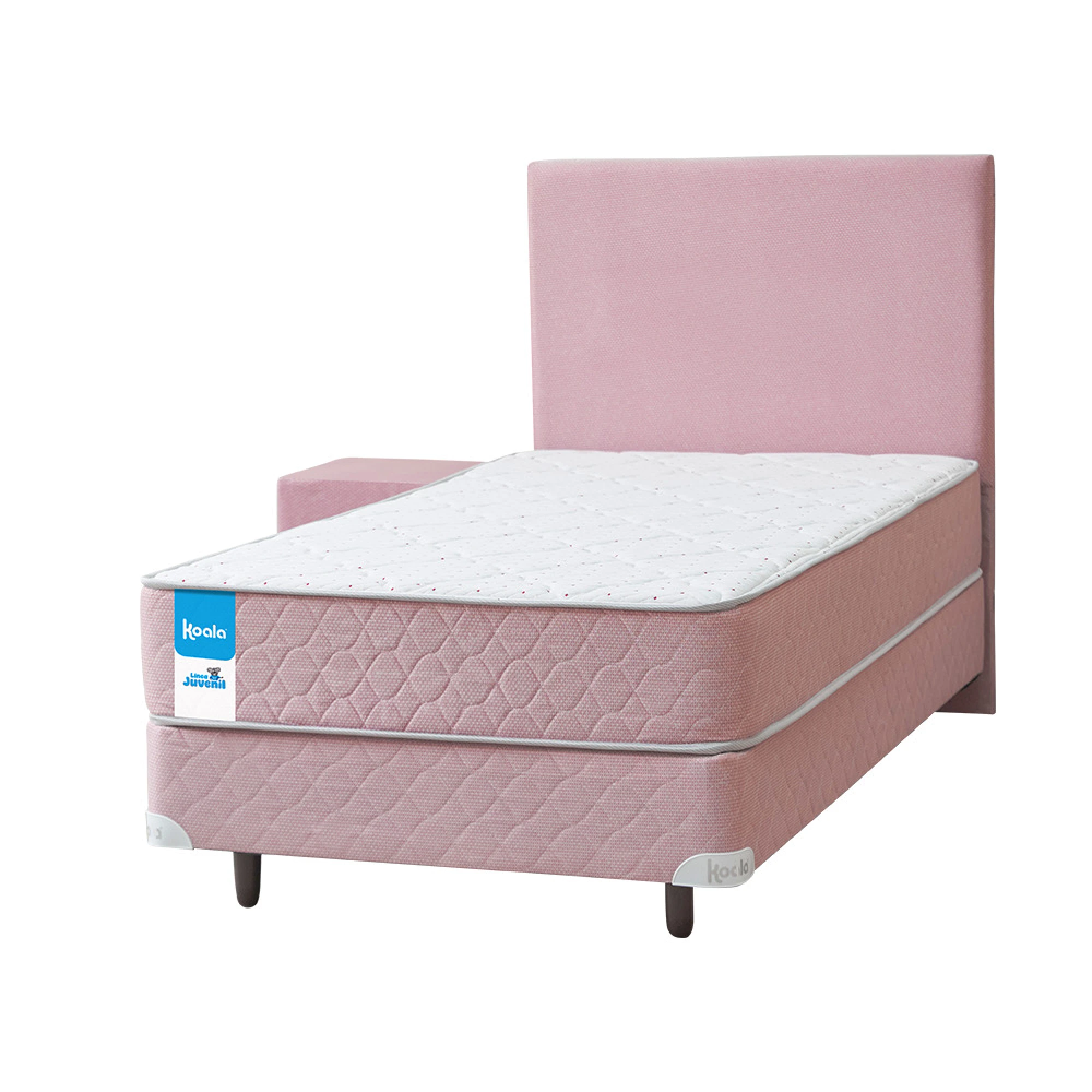 SOMMIER KOALA JUVENIL JUEGO COMPLETO 100x190 CM ROSA - Imagen 2