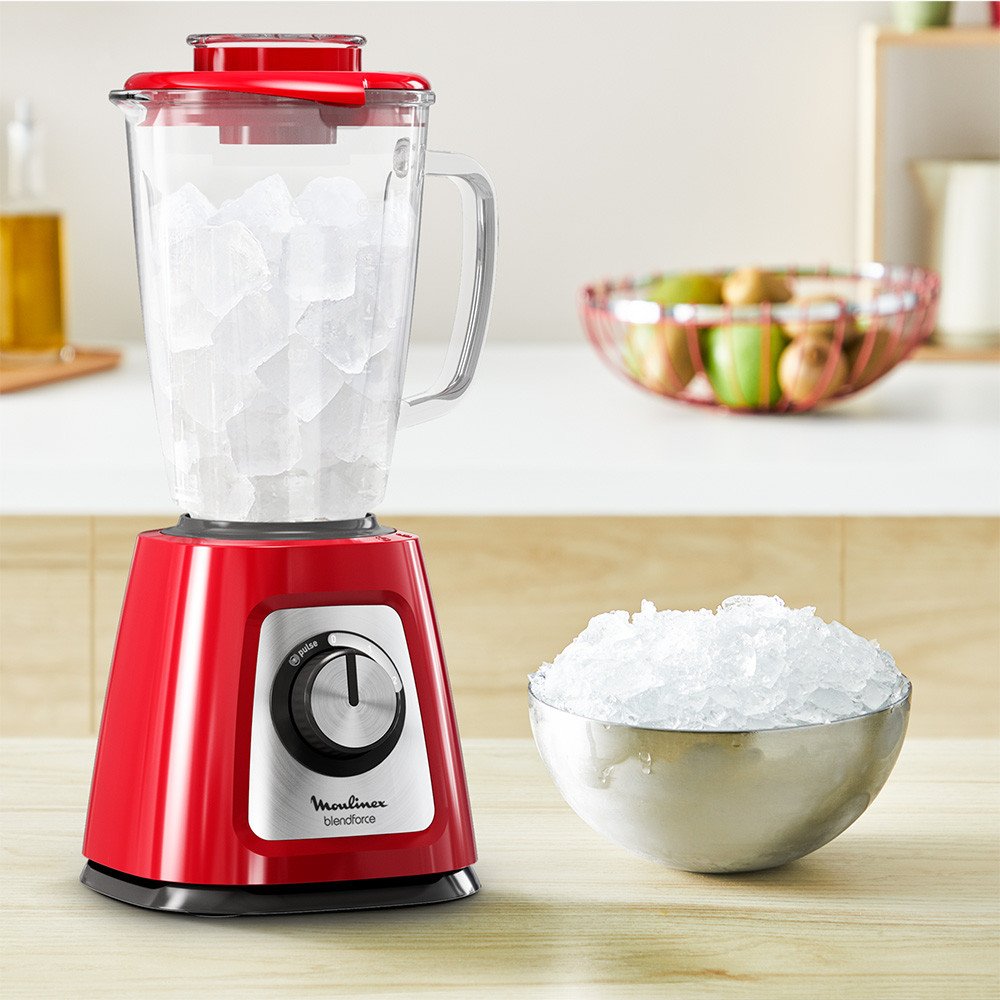 LICUADORA MOULINEX LM430 2V 1,75L 800W VASO VIDRIO ROJA - Imagen 3