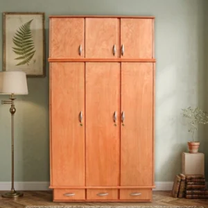 ROPERO PLACARD CBC 3 PUERTAS 3 CAJONES CEDRO NATURAL