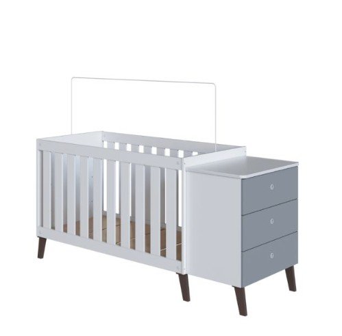 CUNA MULTIFUNCIONAL BLANCO CON CELESTE MOVELMAX - Imagen 2