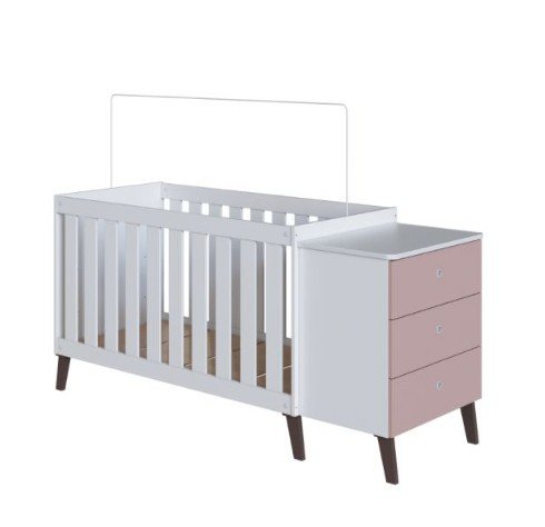 CUNA MULTIFUNCIONAL BLANCO CON ROSA MOVELMAX - Imagen 2