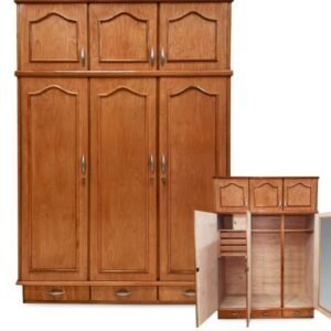 ROPERO PLACARD CBC 3 PUERTAS 3 CAJONES CEDRO NATURAL