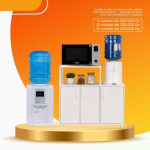 COMBO MUEBLE POLITORNO JUNDIAI + BEBEDERO DE MESA LEVEL POR COMPRESOR F/C BLANCO