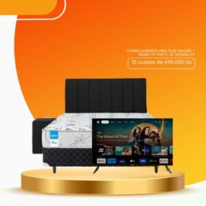COMBO SOMMIER LINEA PLUS 160X200 + SMART TV TOKYO 32" GOOGLE TV
