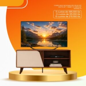 COMBO RACK MOVELMAX IRIS FREIJO OFF WHITTE 43” + SMART TV TOKYO 43" GOOGLE TV