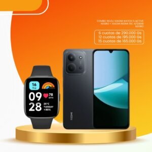 COMBO RELOJ XIAOMI WATCH 5 ACTIVE NEGRO + XIAOMI REDMI 15C 4/128GB NEGRO