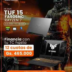 NOTEBOOK ASUS TUF GAMING 15.6" FHD AMD RYZEN 7 8/512GB SSD