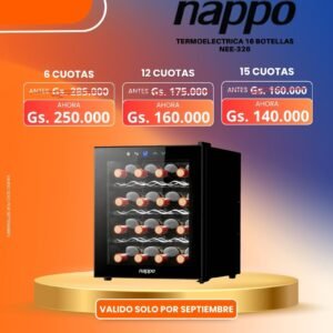ENFRIADOR DE VINO NAPPO TERMOELECTRICA 16 BOTELLAS NEE-326