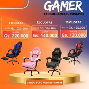 SILLA GAMER XTREME LEVEL C/ POSAPIES