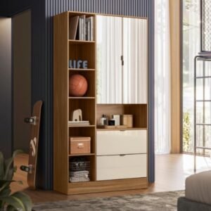 ARMARIO MULTIUSO MOVELMAX JOY 2 PUERTAS CON ESPEJO AMENDOLA TOUCH OFF WHITE