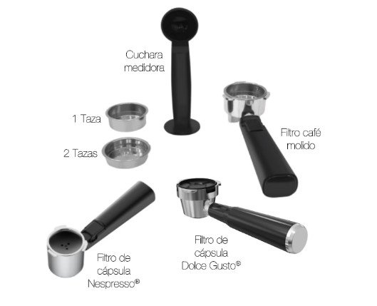 CAFETERA ESPRESSO BARISTA NAPPO BLEND PRO 7 EN 1 MULTICAPSULAS NEGRO NEC-319 - Imagen 4