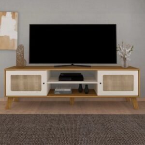 RACK CHARLOTTE ROBLE/OFF WHITE 75" MOVELMAX