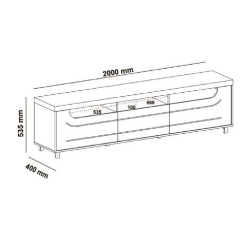 RACK MERCURY PINO/OFF WHITE 75" MOVELMAX - Imagen 2